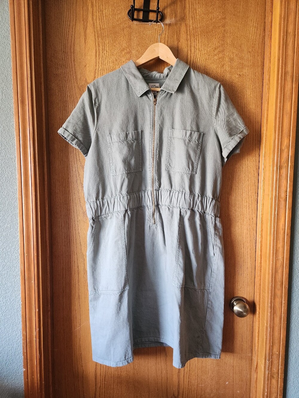Jcrew Zip Up Utility Mini Dress